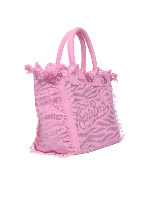 Borsa Vanity regular in canvas animalier con strass Mc2 Saint Barth | VANI00108749L